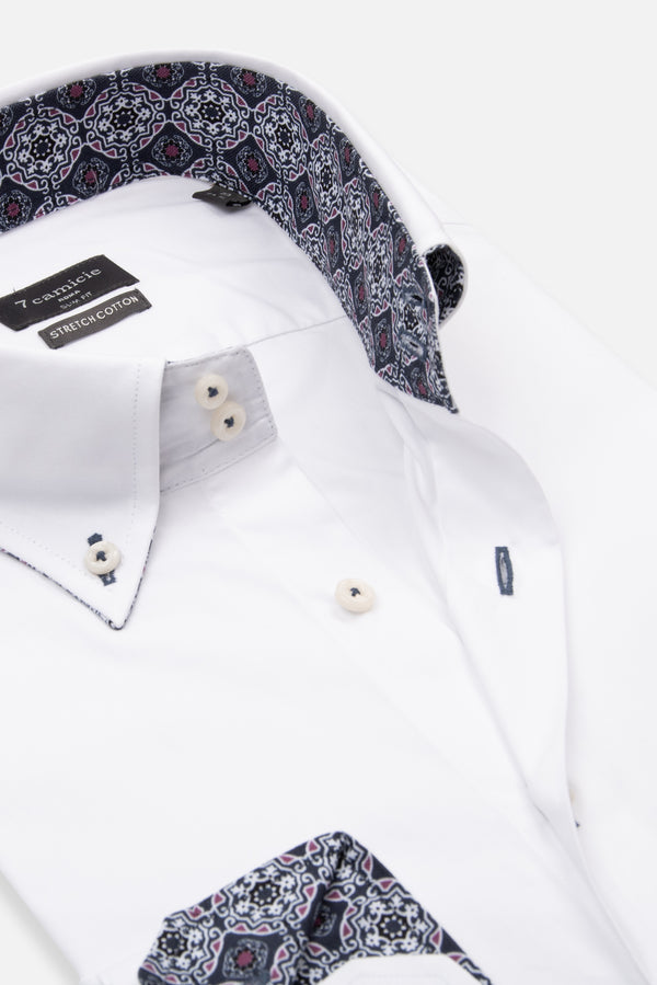 Chemise Homme Roma Sport Popelin Stretch Blanc