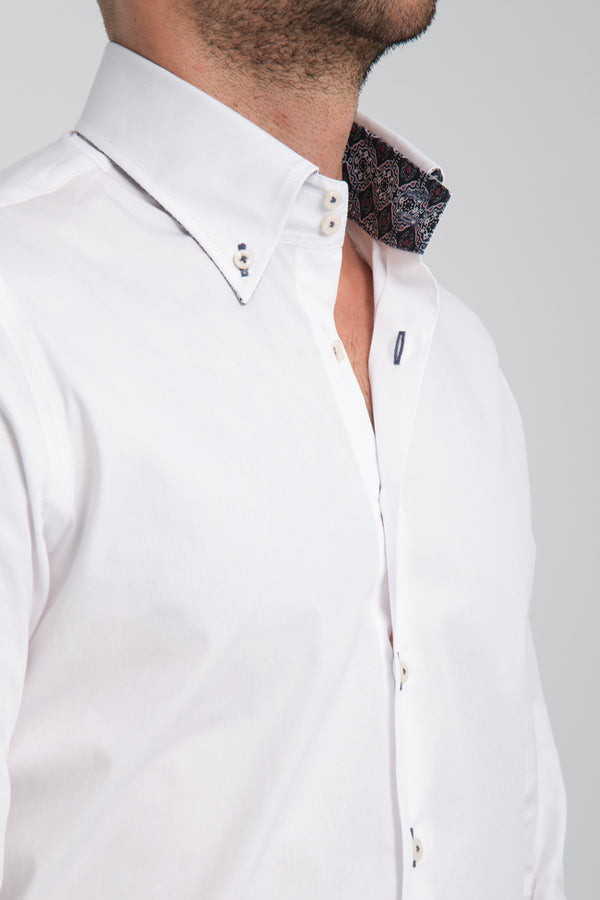 Chemise Homme Roma Sport Popelin Stretch Blanc