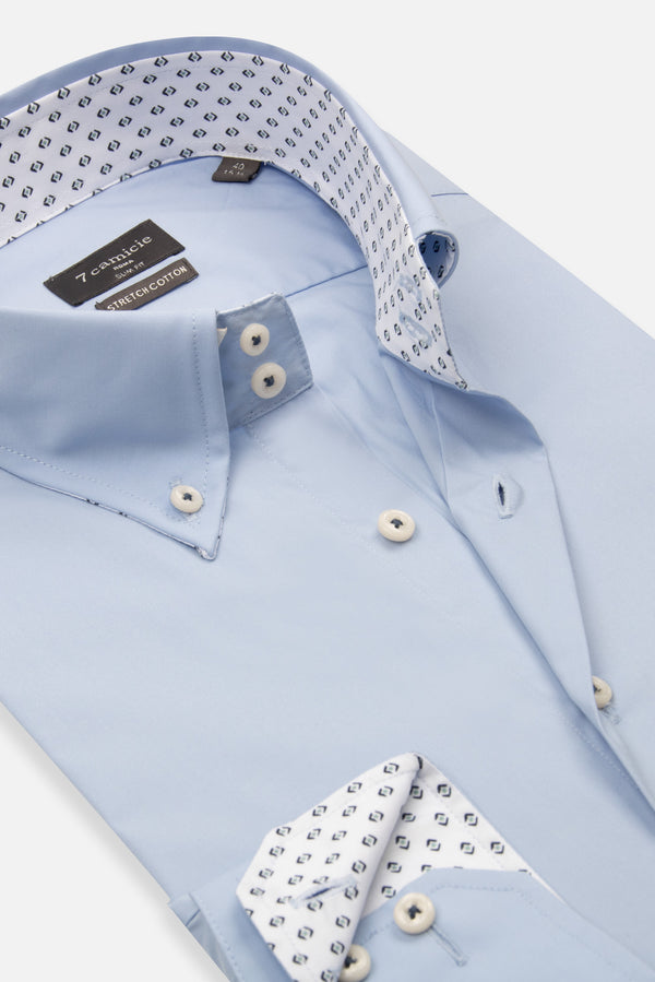 Chemise Homme Roma Sport Popelin Stretch Bleu clair