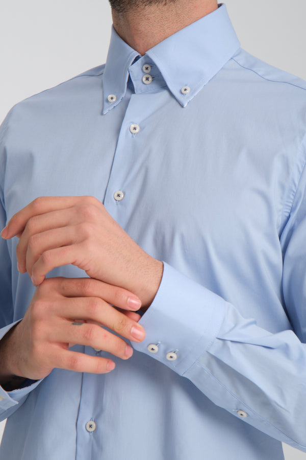 Chemise Homme Roma Sport Popelin Stretch Bleu clair