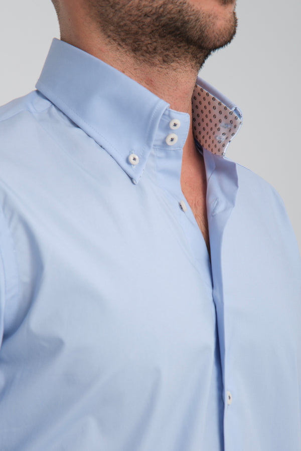 Chemise Homme Roma Sport Popelin Stretch Bleu clair