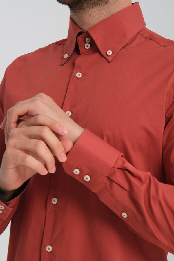 Chemise Homme Roma Sport Popelin Stretch Rouge