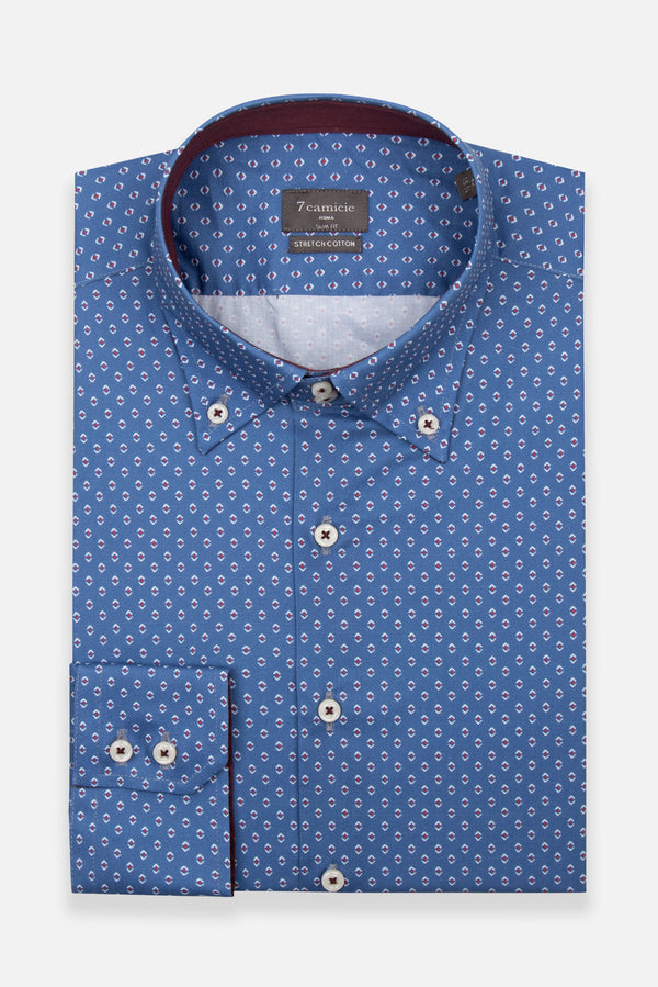 Camisa Hombre Roma Sport Azul Blanco