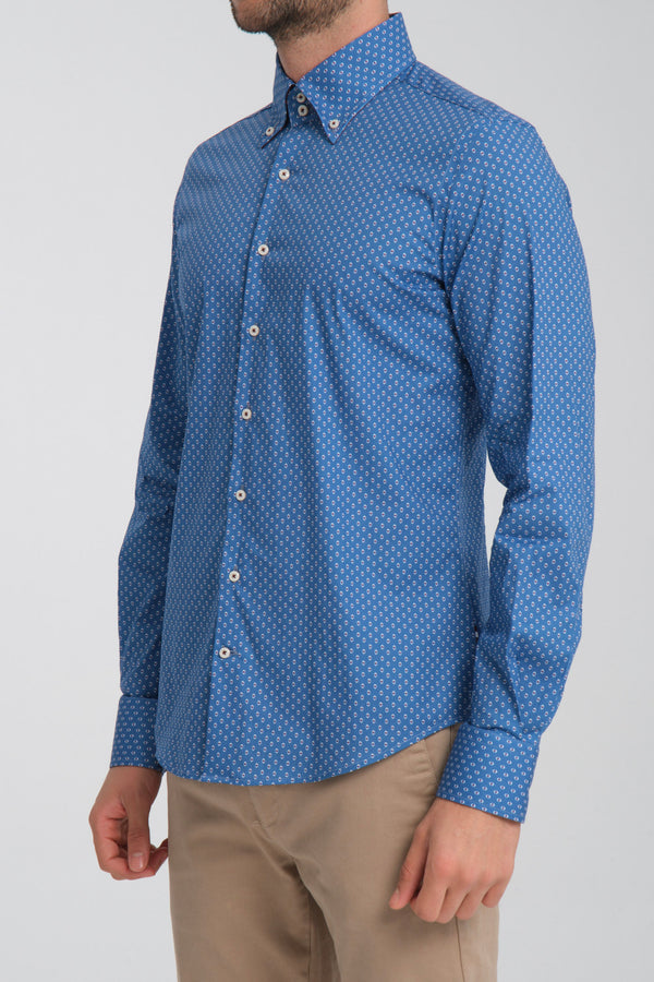 Camisa Hombre Roma Sport Azul Blanco