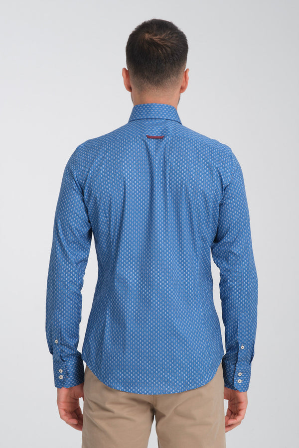 Camisa Hombre Roma Sport Azul Blanco