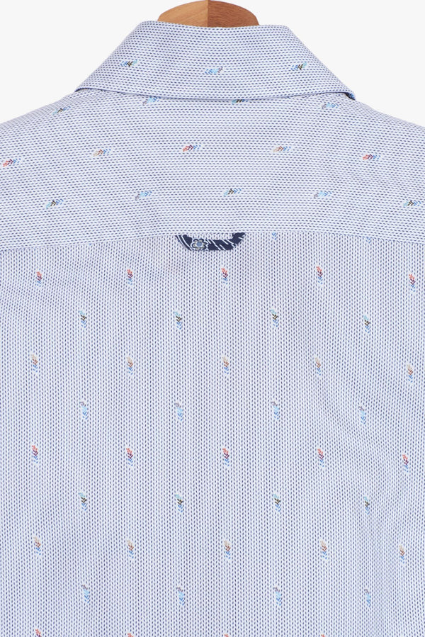 Camicia Uomo Roma Iconic Armaturato Bianco Blu