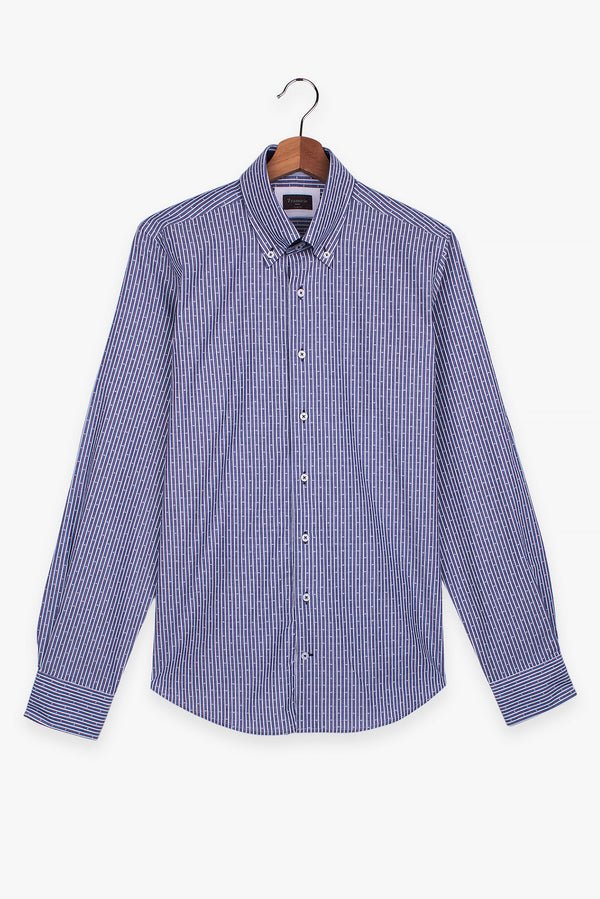 Chemise Homme Roma Iconic Jacquard Bleu Blanc
