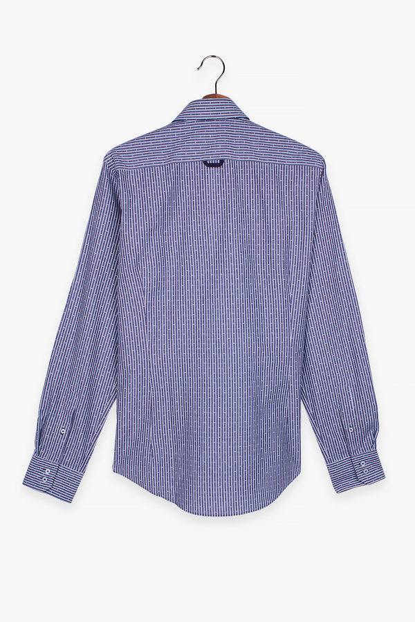 Chemise Homme Roma Iconic Jacquard Bleu Blanc