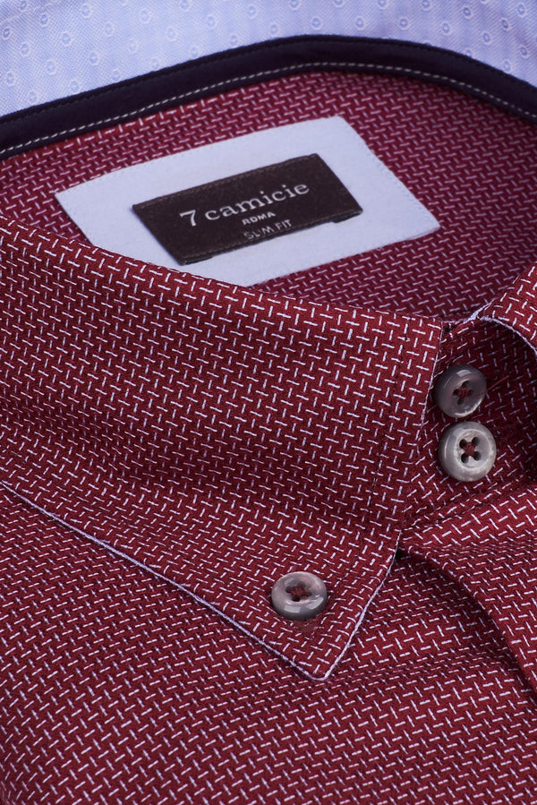 Camisa Hombre Roma Iconic Jacquard Rojo Azul Claro