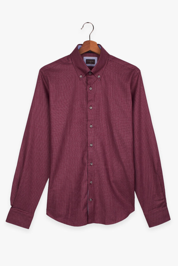 Camisa Hombre Roma Iconic Jacquard Rojo Azul Claro