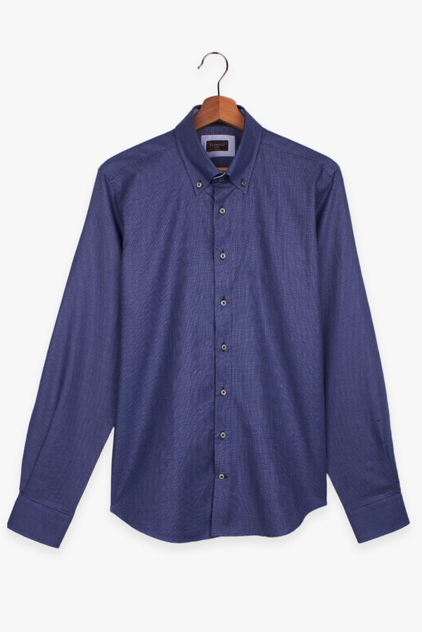 Camisa Hombre Roma Iconic Jacquard Azul Azul Claro