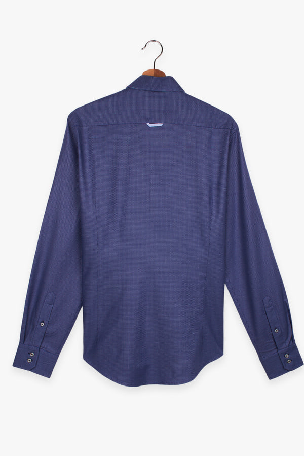 Camisa Hombre Roma Iconic Jacquard Azul Azul Claro
