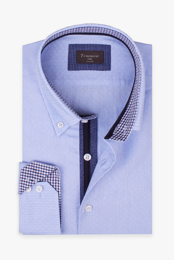 Camisa Hombre Roma Iconic Jacquard Azul Claro Azul Claro