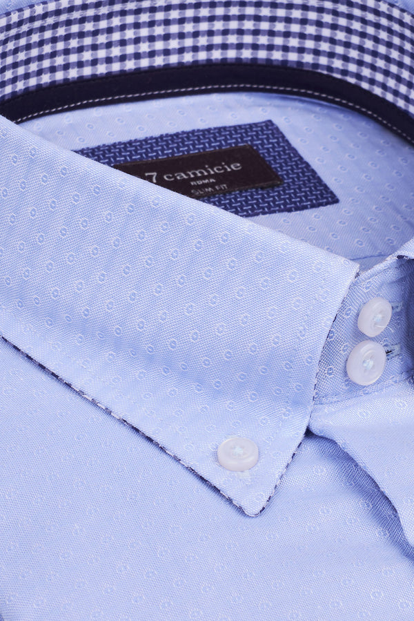 Camisa Hombre Roma Iconic Jacquard Azul Claro Azul Claro