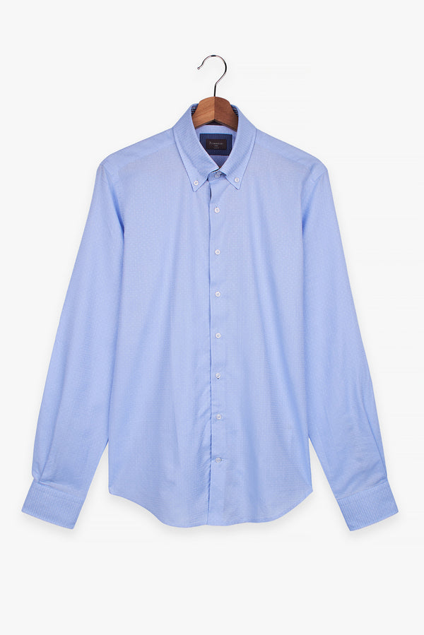 Roma Iconic Jaquard Man Shirt Light Blue Light Blue