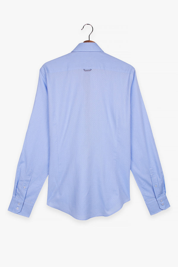 Roma Iconic Jaquard Man Shirt Light Blue Light Blue