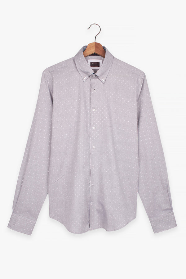 Roma Iconic Herren Hemd Oxford Grau Weiss