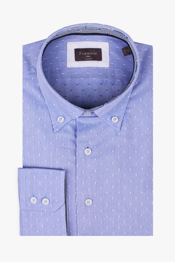 Camicia Uomo Roma Iconic Oxford Blu Bianco