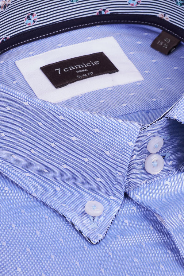 Camicia Uomo Roma Iconic Oxford Blu Bianco