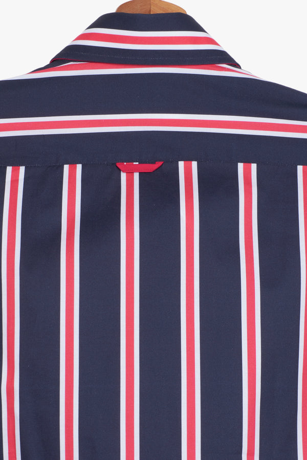 Camicia Uomo Roma Iconic Popelin Blu Rosso