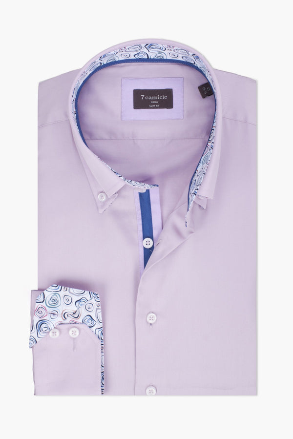 Roma Iconic Satin Man Shirt Lilac