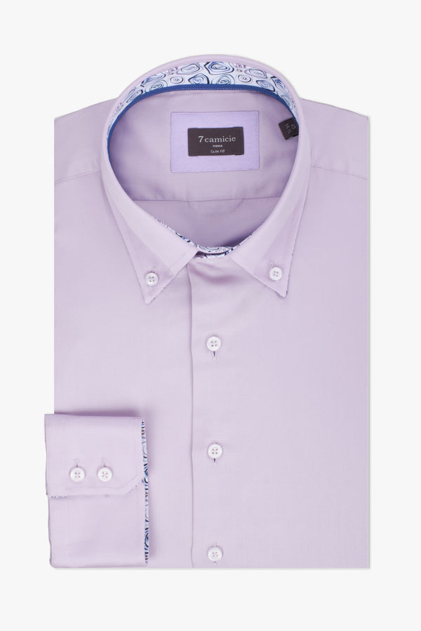 Roma Iconic Satin Man Shirt Lilac