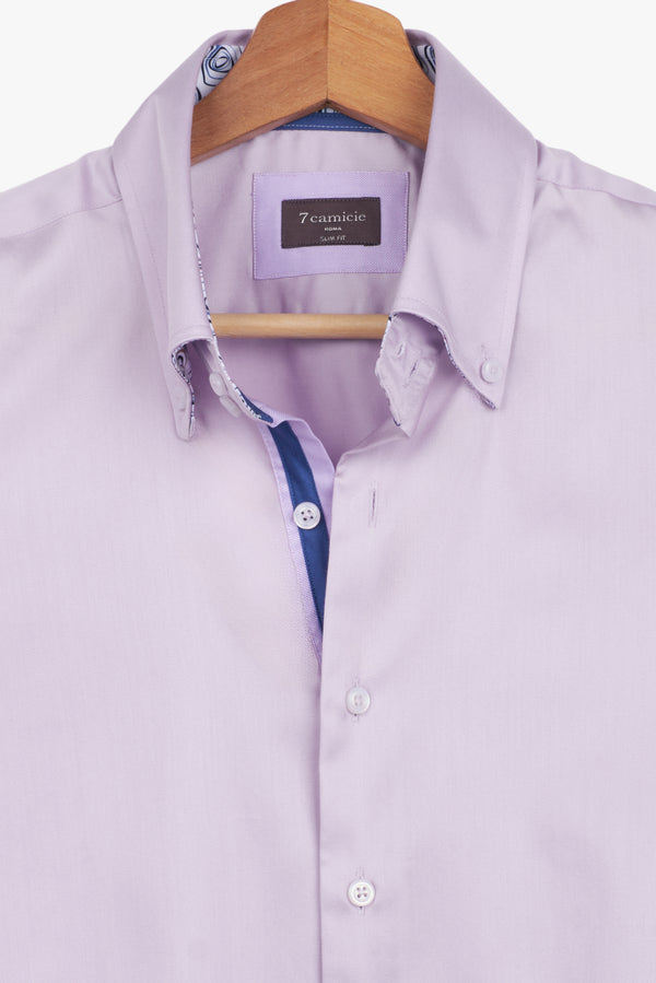 Roma Iconic Satin Man Shirt Lilac