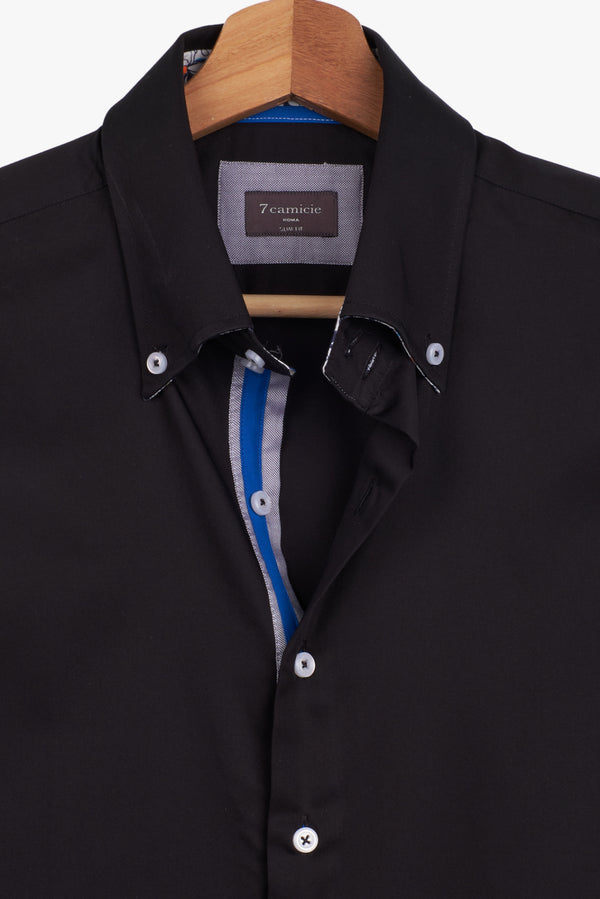 Chemise Homme Roma Iconic Satin Noir