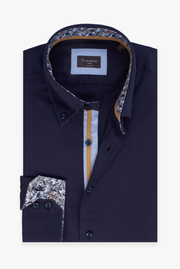 Chemise Homme Roma Iconic Satin Bleu
