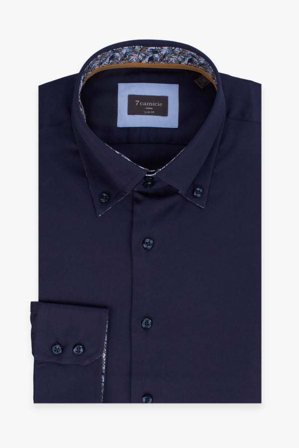 Chemise Homme Roma Iconic Satin Bleu
