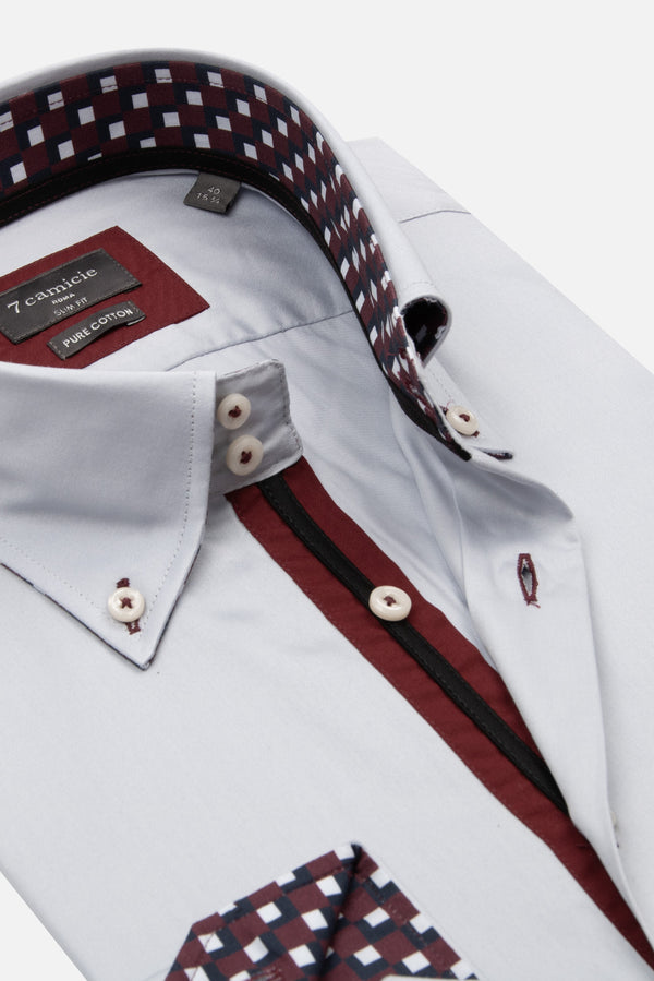 Camicia Uomo Roma Iconic Satin Grigio