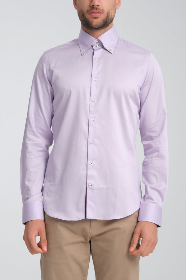 Roma Iconic Herren Hemd Satin Lila