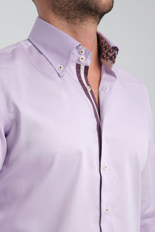 Roma Iconic Herren Hemd Satin Lila