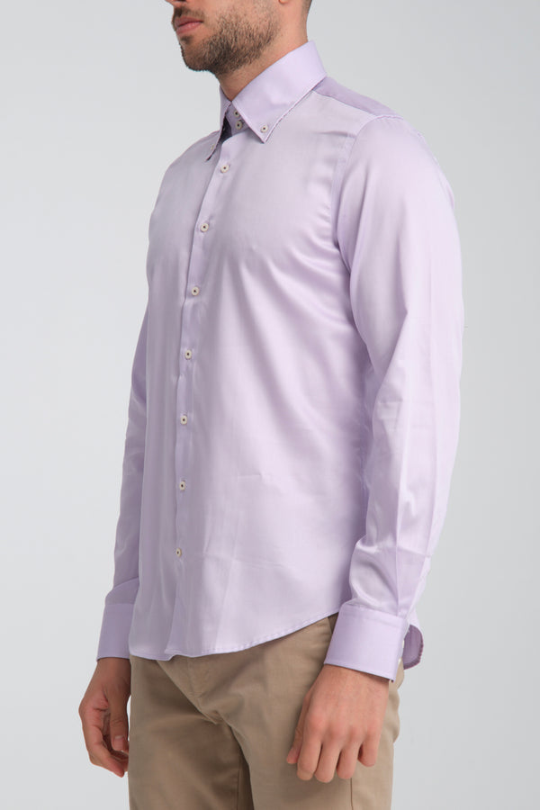 Roma Iconic Herren Hemd Satin Lila