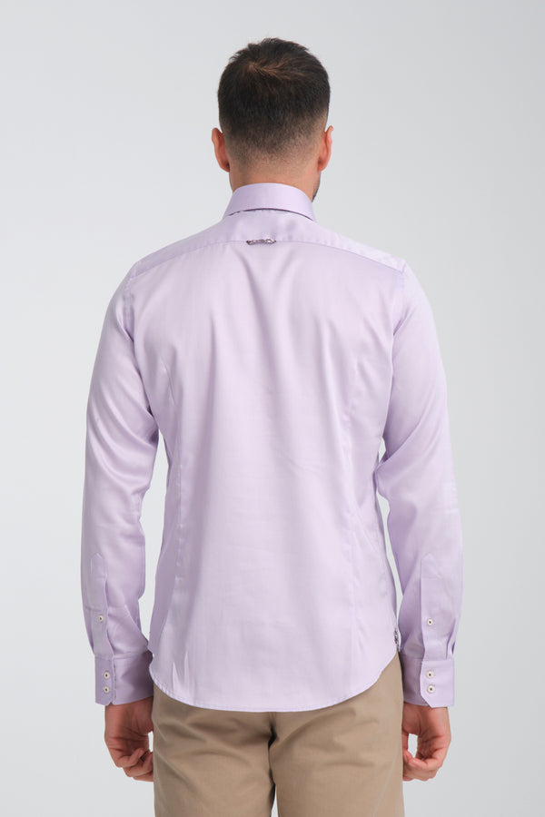 Roma Iconic Herren Hemd Satin Lila