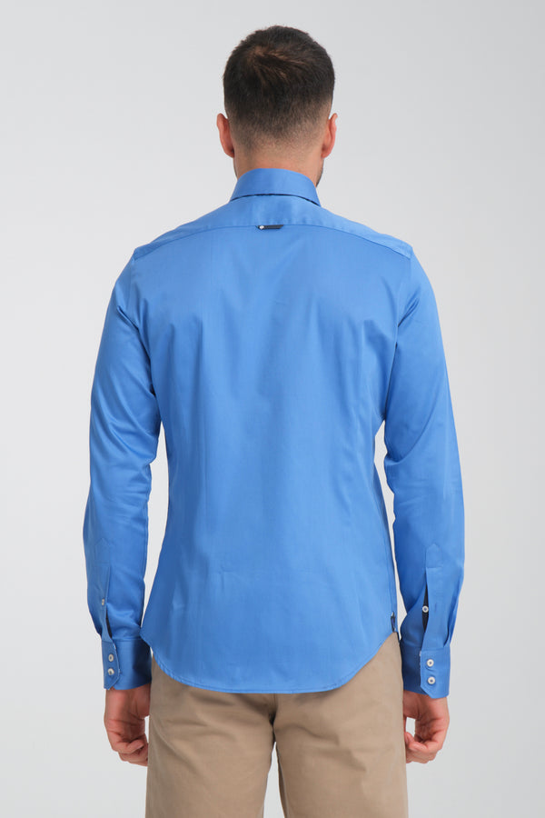 Camisa Hombre Roma Iconic Satin Azul