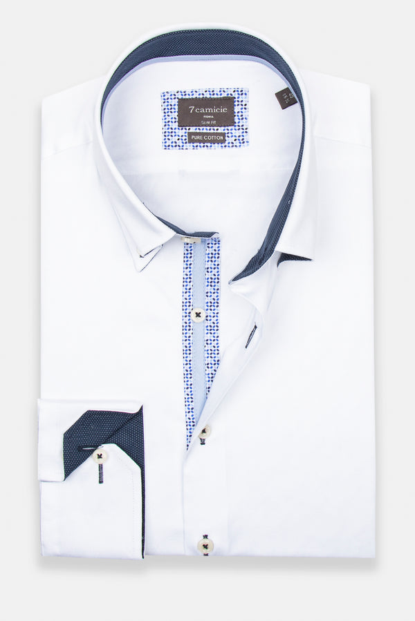 Chemise Homme Roma Iconic Satin Blanc