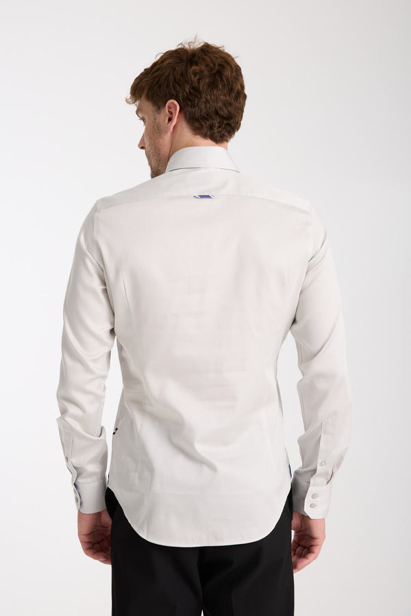 Camicia Uomo Roma Iconic Satin Grigio