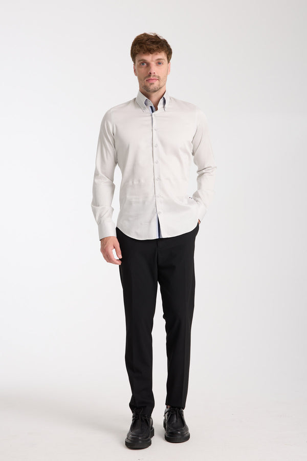 Camicia Uomo Roma Iconic Satin Grigio