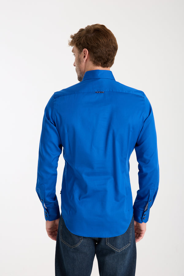 Chemise Homme Roma Iconic Satin Bleu marine