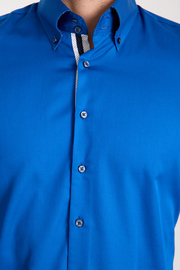 Chemise Homme Roma Iconic Satin Bleu marine
