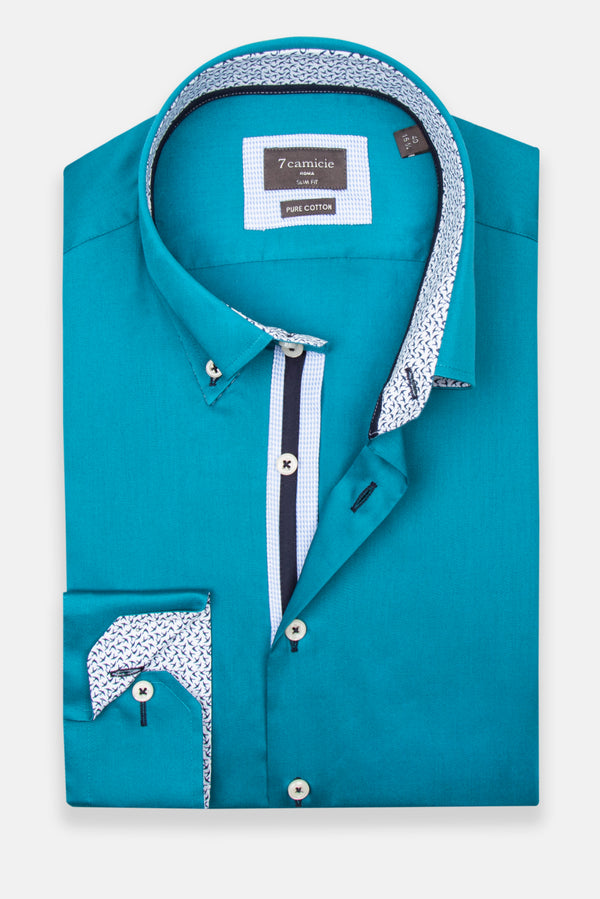 Camicia Uomo Roma Iconic Satin Verde