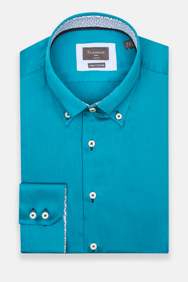 Camicia Uomo Roma Iconic Satin Verde