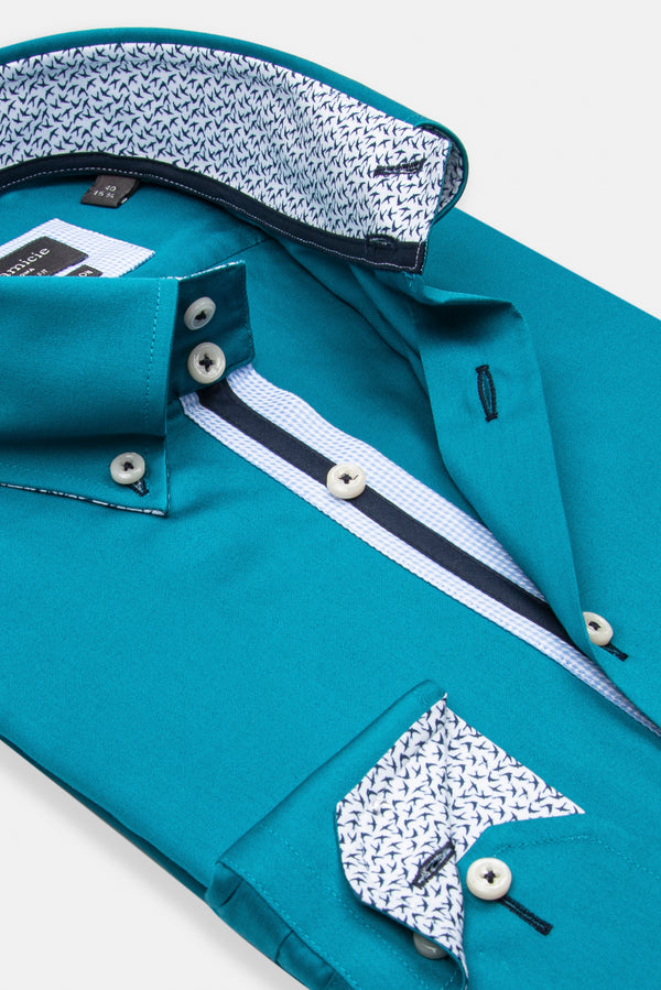 Camicia Uomo Roma Iconic Satin Verde