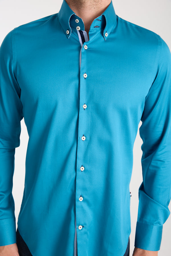 Camicia Uomo Roma Iconic Satin Verde