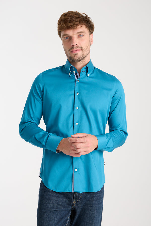 Camicia Uomo Roma Iconic Satin Verde