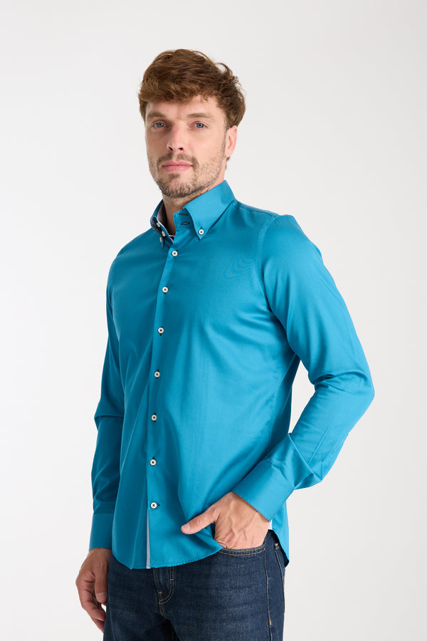 Camicia Uomo Roma Iconic Satin Verde