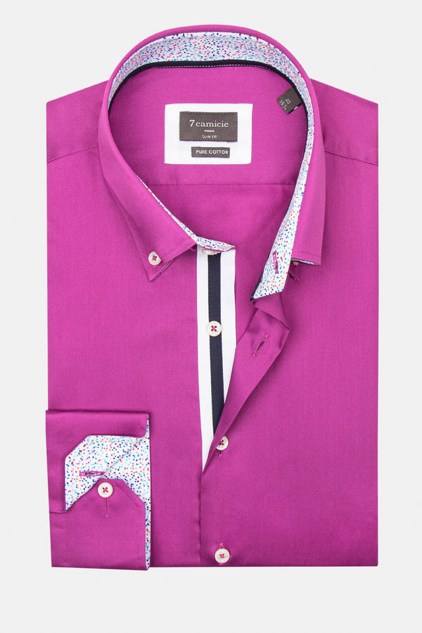 Chemise Homme Roma Iconic Satin Violet