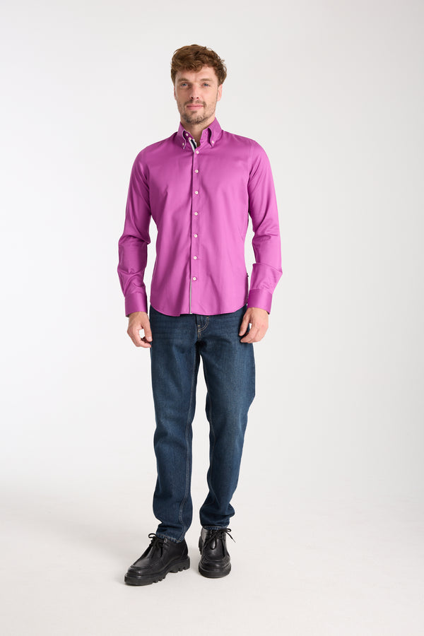 Chemise Homme Roma Iconic Satin Violet