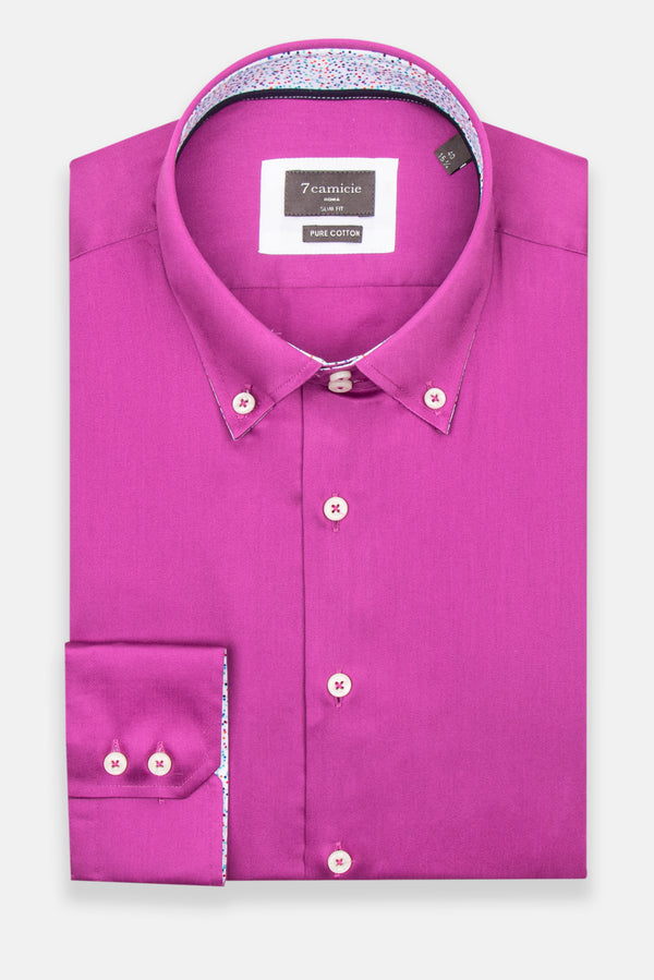 Chemise Homme Roma Iconic Satin Violet